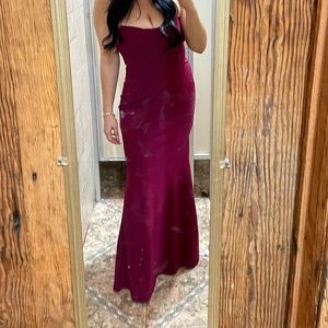 Maniju boutique large burgundy bridesmaid dress